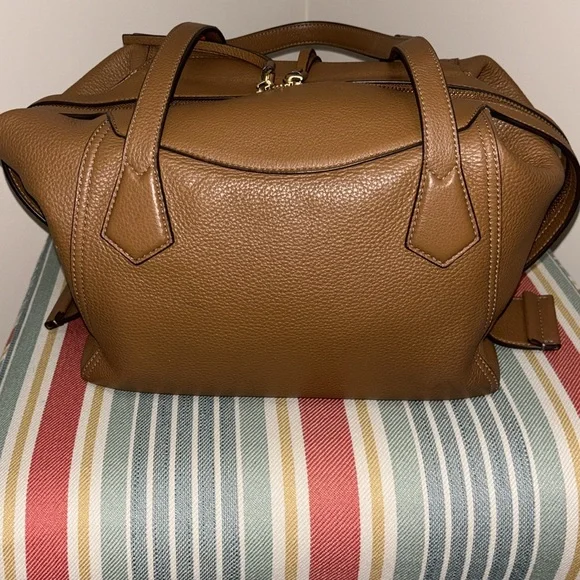 Tory Burch Large Perry Satchel in Moose Brown Leather - Picture 4 of 14
